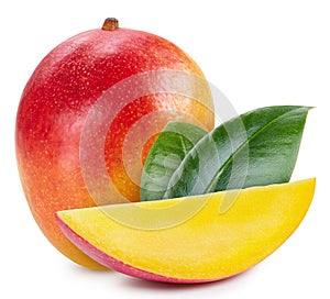 Fresh organic mango isolated clipping path