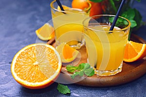 Fresh organic orange juice