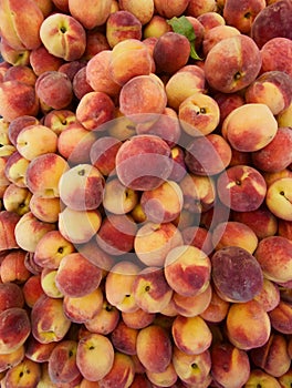 Fresh Organic Peaches, Full Frame Organic Food Background