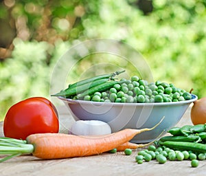 Fresh organic peas