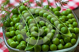 Fresh organic peas