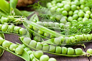 Fresh organic peas