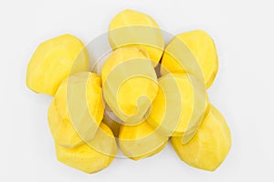 Fresh organic peeled yellow potato vegetable, carbohydrate and starch source yellow potato