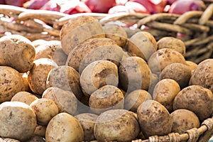 Fresh organic potatoes from farmer's market