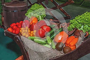 Fresh organic produce at the local farmers market. Farmers ` markets are a traditional way of selling agricultural products.