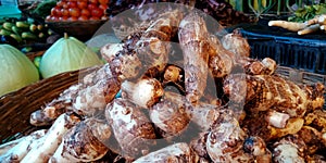 fresh organic produce tumor vegetable kept into the farmers shop