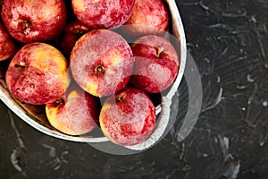 Fresh organic red apples in a basket