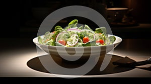 Fresh Organic Salad Bowl for Healthful Dieting generated by AI tool