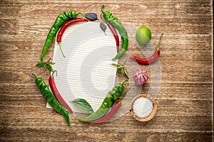 Fresh Organic Spices on a Wooden Background and