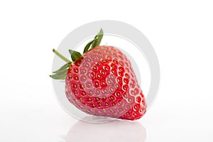 Fresh organic strawberries on a white