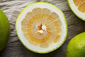 Fresh Organic Sweetie Ready to Eat, top view. Flat lay, overhead, from above. Close-up