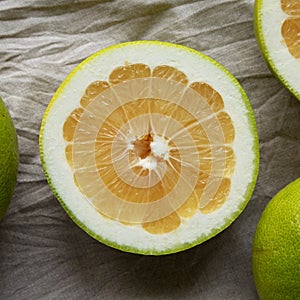 Fresh Organic Sweetie Ready to Eat, top view. Flat lay, overhead, from above. Close-up