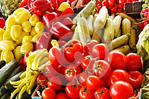 Fresh organic vegetables on farmers market