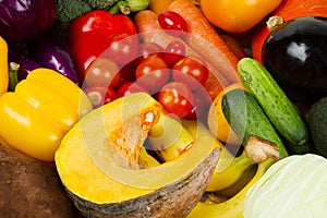 Fresh organic Vegetables at grocery close up