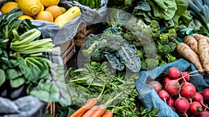 Fresh organic vegetables at a local farmers market