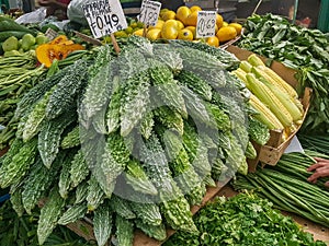 Fresh organic vegetables in a market.