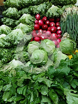 Fresh organic vegetables on market