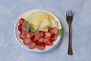 Fresh Organic Vegetarian Fruit Salad on a plate