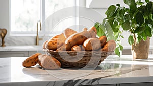 Fresh Organic Yams Vegetable Horizontal Illustration.