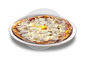 Fresh Oven Baked Pizza with Egg, Sausage, All Cheese