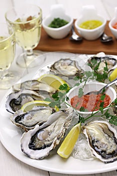 Fresh oysters plate