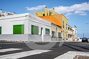 Fresh painted houses in the streets of El Tamaduste, El Hierro, Canary Islands photo