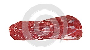 Fresh paleron beef isolate on white background.