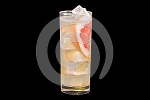 Fresh Paloma Cocktail with ice cubes in a glass