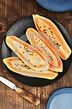 Fresh papaya, tropical fruits