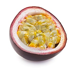 Fresh passion fruit on white background