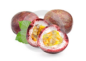 Fresh passionfruit isolated on white background