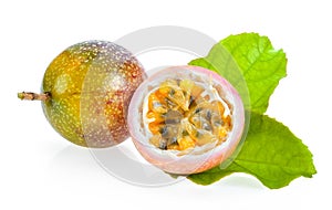 Fresh passionfruit isolated on white background