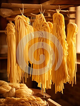Fresh pasta homemade preparation, closeup view
