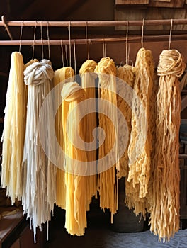 Fresh pasta homemade preparation, closeup view