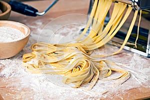 Fresh pasta and pasta machine