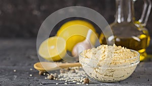 Fresh pasta tahini from sesame seeds to the falafel.