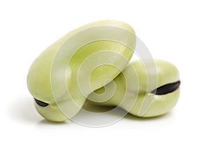 Fresh pea fruit with green leaf