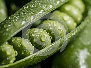 Fresh pea pod, closeup