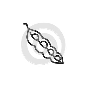 Fresh pea pod line icon