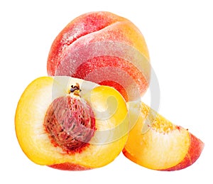 fresh peaches in close up.