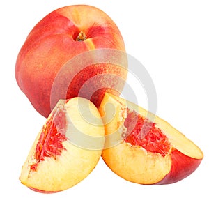 fresh peaches in close up