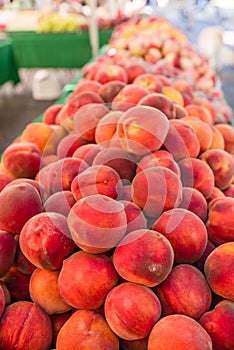 Fresh peaches at the market