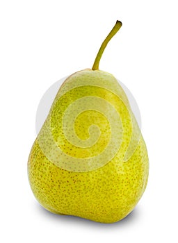 Fresh green pear isolated on white background. Clipping Path.