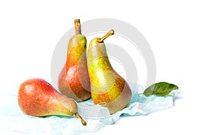 Fresh pears fruit isolated on white