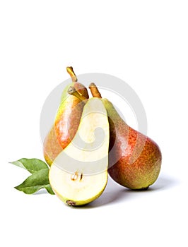 Fresh pears fruit isolated on white