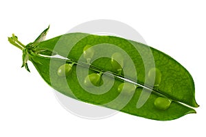 Fresh peas with bean on white