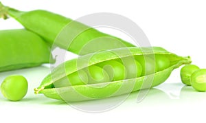 Fresh peas in a pea pod