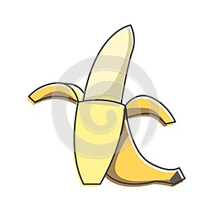 Fresh peeled banana hand drawn icon