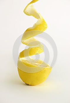 Fresh peeled lemon photo