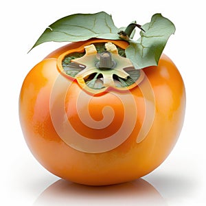 Fresh Persimmon photo white background